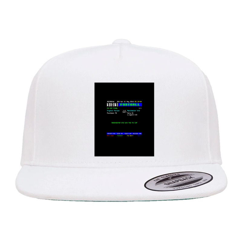 2016 Cup Final Retro Football Ceefax Teletext Score Graphic 5 panel snapback cap by MylaLe | Artistshot