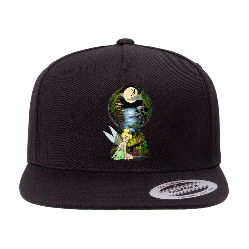 Peter Pan Tinkerbell Keyhole Graphic 5 panel snapback cap by althubich | Artistshot