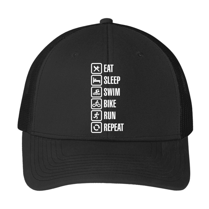 Eat Sleep Swim Bike Run Repeat   Triathlon Pa Trucker Cap by KENNETHPCLING | Artistshot