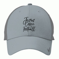 Christian Game Day Quote Jesus Coffee & Football Nike Dri-fit Cap | Artistshot