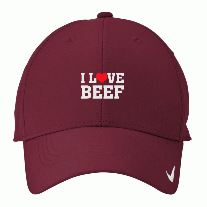 I Heart Love Beef Cow Meat Food Lover Nike Dri-FIT Cap by cm-arts | Artistshot