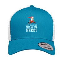 May All Your Miles Be Merry Running Santa (red) Retro Trucker Cap | Artistshot