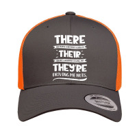 There Their They're T Shirt English Grammar Funny Teacher Retro Trucker Cap | Artistshot