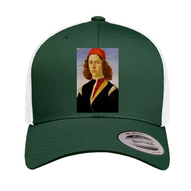 Portrait Of A Young Man By Sandro Botticelli Retro Trucker Cap by declangreenwood | Artistshot