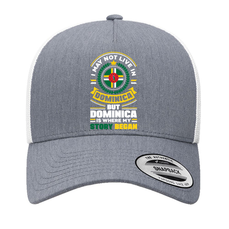 Dominica Dominican Dominica Flag Quote Pullover Hoodie Yupoong Trucker Cap by atereabag | Artistshot