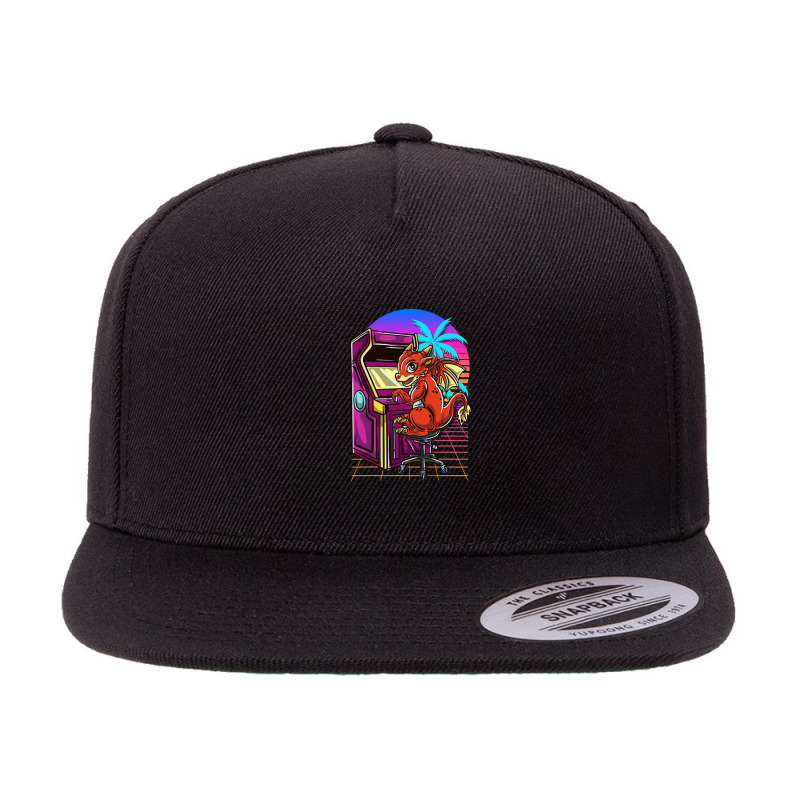 Cyberpunk Arcade Gaming Dragon Video 5 panel snapback cap by FrankJohnson | Artistshot