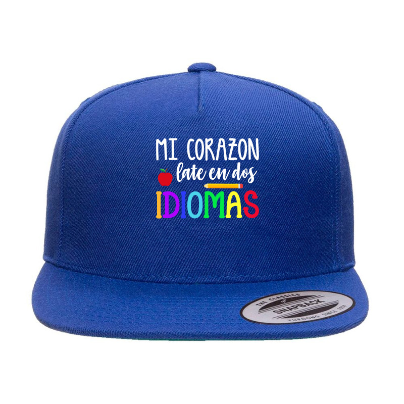 Mi Corazon Late En Dos Idiomas Bilingual 5 panel snapback cap by cm-arts | Artistshot