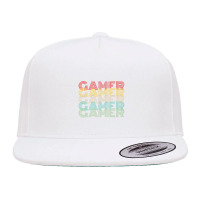 Gamer Retro Vintage 8bit Arcade Gaming 5 Panel Snapback Cap | Artistshot