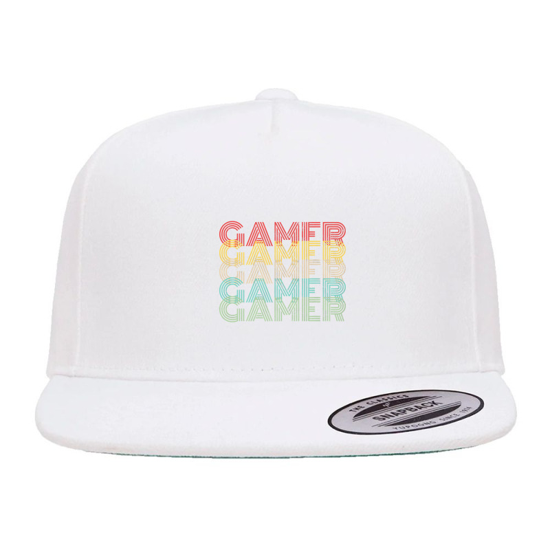 Gamer Retro Vintage 8bit Arcade Gaming 5 panel snapback cap by ChandraGay | Artistshot