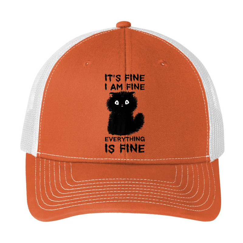 It's Fine I'm Fine Everything Is Fine Stressed Out Black Cat Premium T Pa Trucker Cap by cm-arts | Artistshot