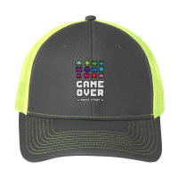 Game Over Press Start Arcade Player Retro Gamer Pa Trucker Cap | Artistshot