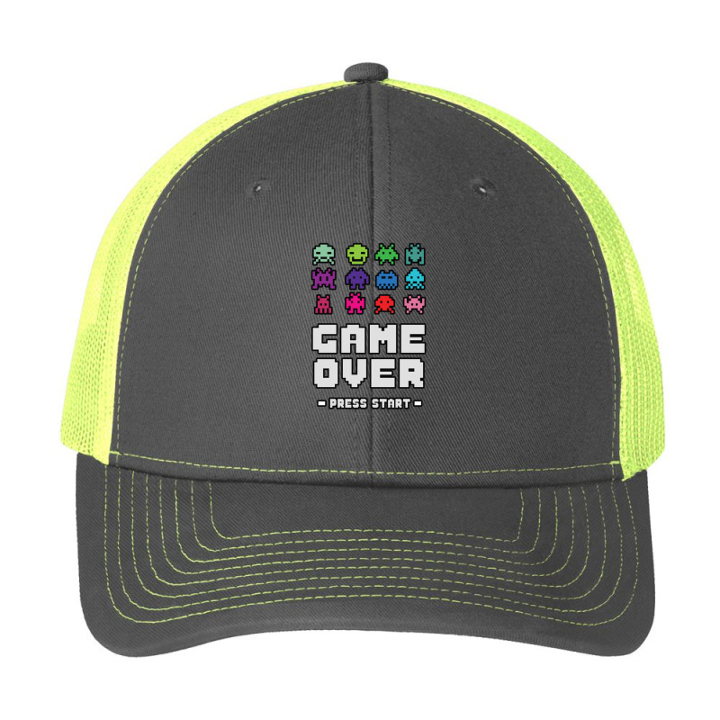 Game Over Press Start Arcade Player Retro Gamer Pa Trucker Cap by saterseim | Artistshot