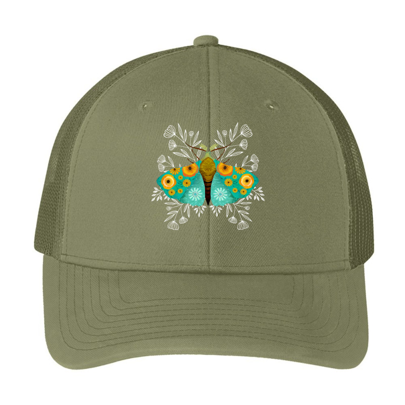 Folk Art Moth Forest Green Folk Art Moth Pa Trucker Cap by cm-arts | Artistshot