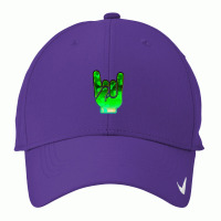 Rock Hand Gesture Space Green Rock N Roll Salute Nike Dri-fit Cap | Artistshot