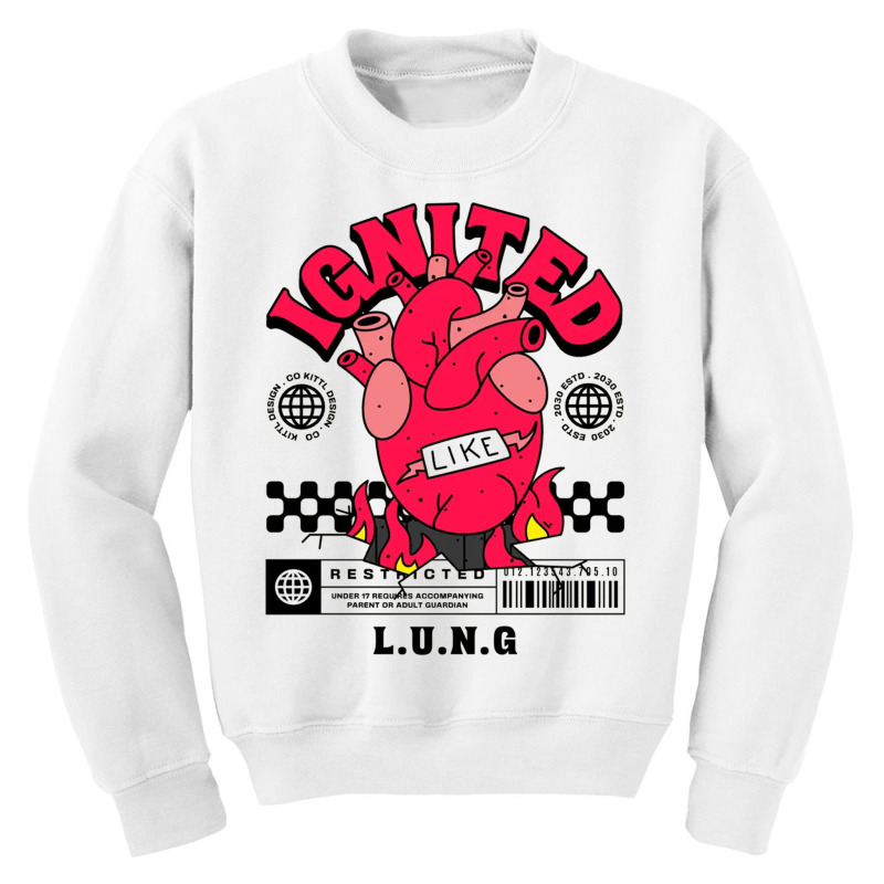 Ignited Lung Youth Sweatshirt by New Nice Shirt | Artistshot