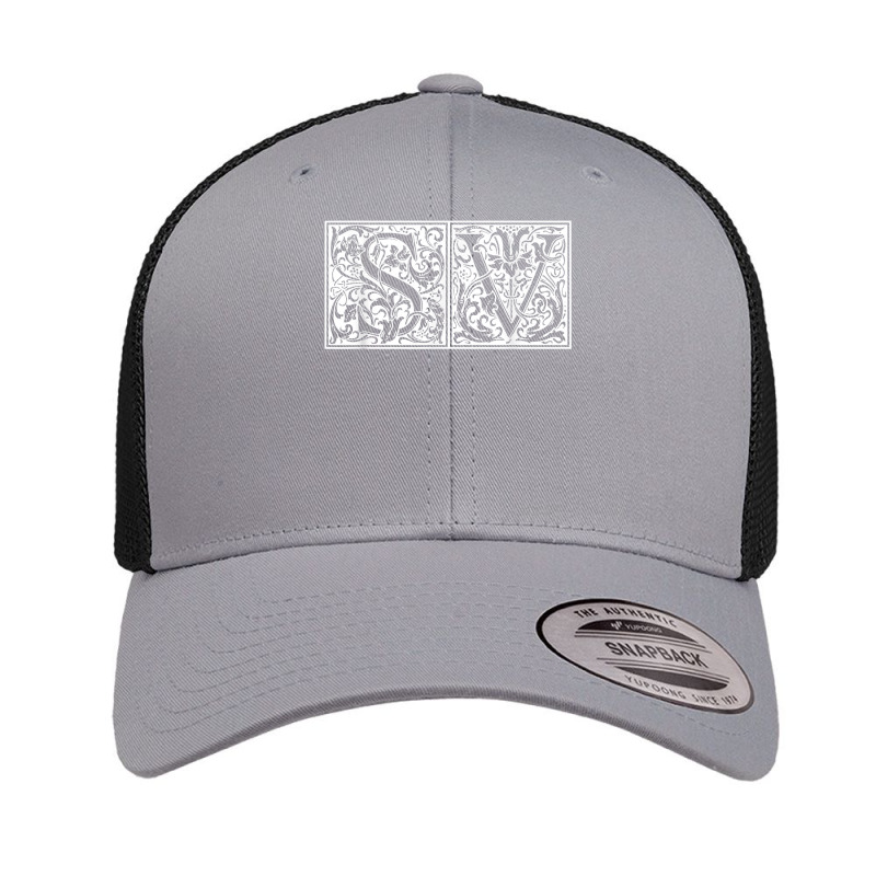 Sv   Initials S V Name Surname Onomastics Onomatology T Shirt Retro Trucker Cap by rennambka | Artistshot