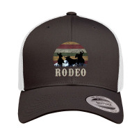 Bucking Rodeo Cowboy Team Roping Horse Riding Retro Retro Trucker Cap | Artistshot