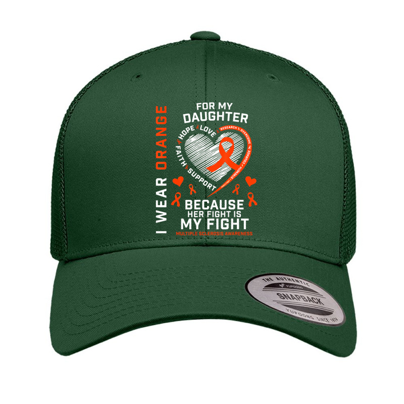 Ms Fight Daughter Multiple Sclerosis Awareness Retro Trucker Cap by Min09 | Artistshot