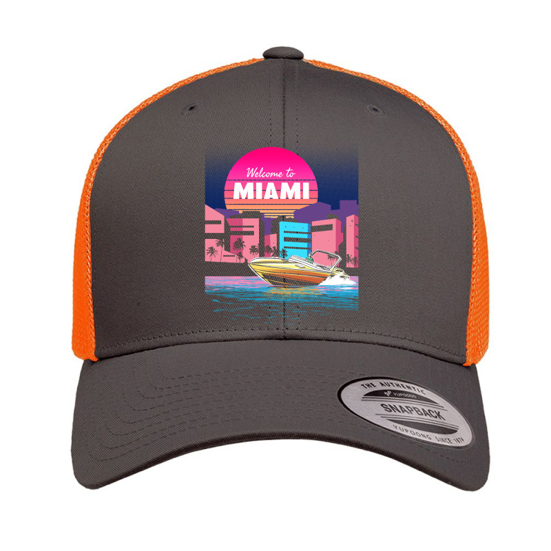 Welcome To Miami Vaporwave Sunset Retro Trucker Cap by seifertmurryq3jmxs | Artistshot