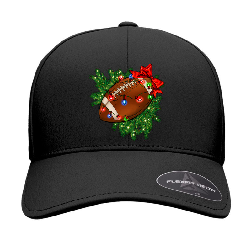 American Football Christmas With Lights And Ribbon Seamless Cap by FaDigitalArtStudio | Artistshot