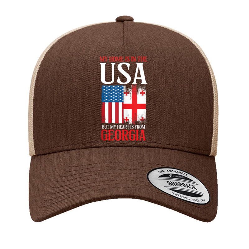 Home Usa Heart From Georgia  Patriotic Georgian Flag Tank Top Yupoong Trucker Cap by cm-arts | Artistshot