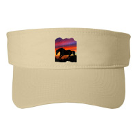 Beautiful Arabian Horse Sunset Silhouette Orange Purple Blue Fashion Visor | Artistshot