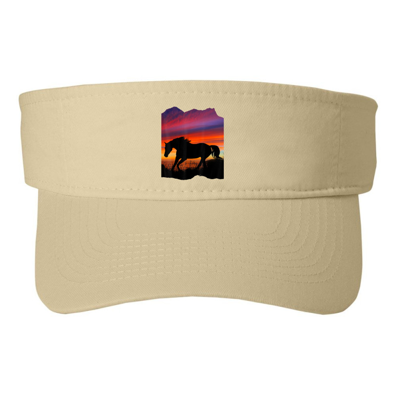 Beautiful Arabian Horse Sunset Silhouette Orange Purple Blue Fashion Visor by cm-arts | Artistshot