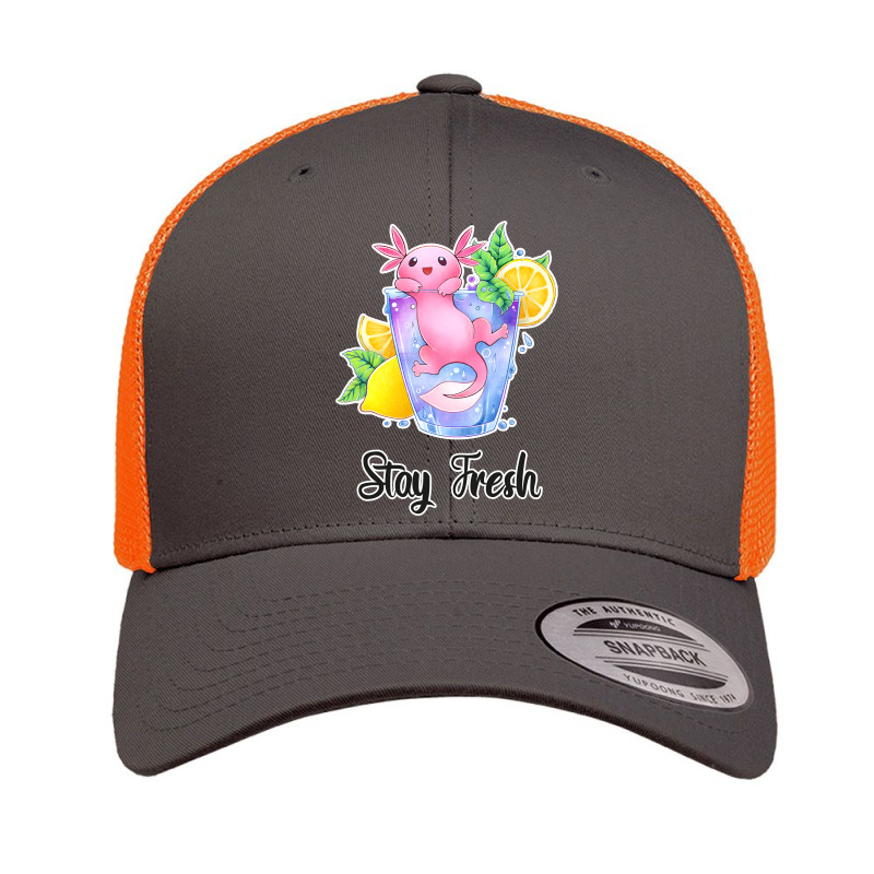 Axolotl With Lemons Retro Trucker Cap by Min05 | Artistshot