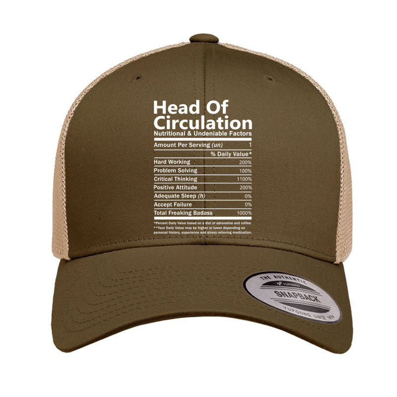 Head Of Circulation - Nutritional And Undeniable Factors Retro Trucker Cap by mckeebeckett3l9yxd | Artistshot