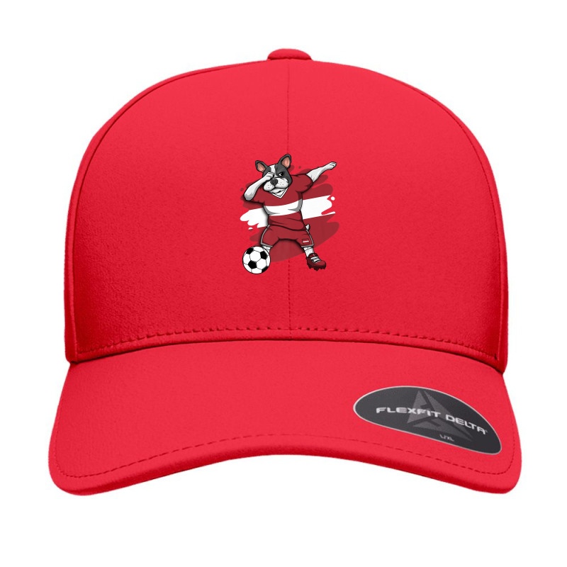 Dabbing French Bulldog Latvia Soccer Fans Jersey Football Seamless Cap by hingosjumiaht | Artistshot