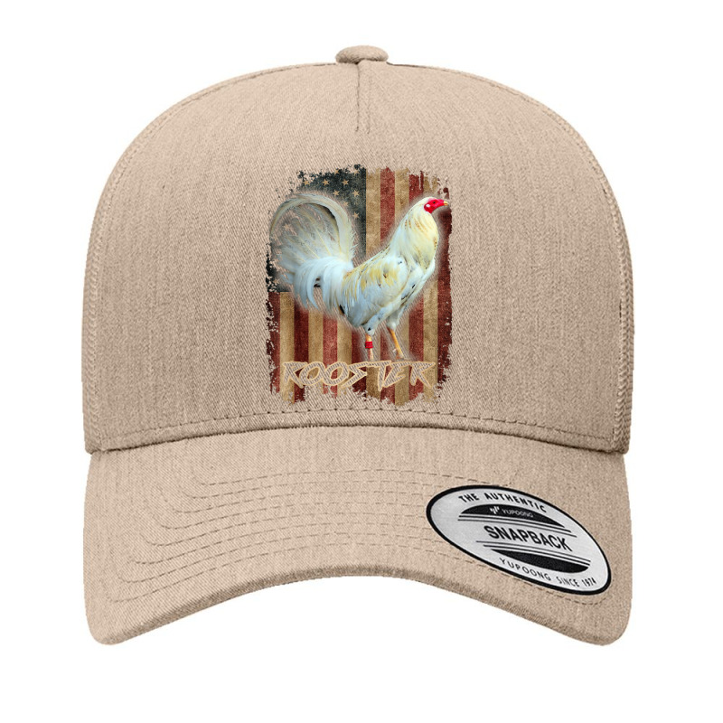 White Rooster Cock Fight Us Flag Yupoong Trucker Cap by WillettaIngber | Artistshot