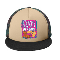 My Player 2 Is A Dragon! Video Game Players Bearded Dragon Sweatshirt Foam Snapback Hat | Artistshot