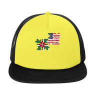 Dominica Usa Dominican American Flag Pullover Hoodie Foam Snapback Hat | Artistshot