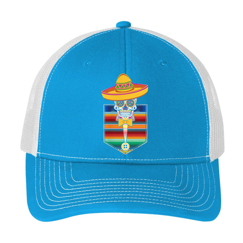 Serape Calaca Blanket Pocket Mexican Fiesta Party T Shirt Pa Trucker Cap by cm-arts | Artistshot