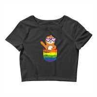 Pocket Sloth Lgbtq Rainbow Flag Pride Month Gay Parade Fan Crop Top | Artistshot