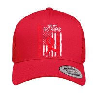 Go Red His Fight Best Friend Heart Disease Usa Flag Gifts T Shirt Retro Trucker Cap | Artistshot