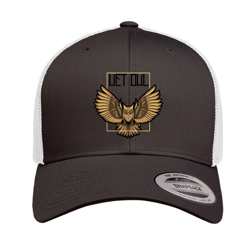 Wet Owl  Owl Artwork Brown Color  Gift For Bird Lovers Retro Trucker Cap by CHRISTOPHERBARRERAS | Artistshot