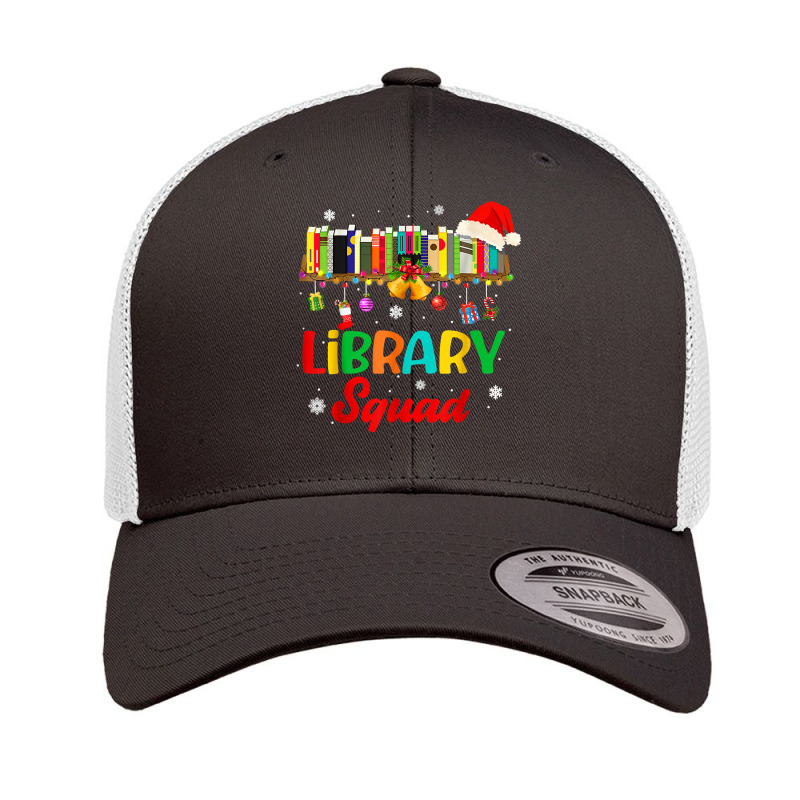 Cute Library Squad Christmas Bookshelf Light Xmas Book Lover T Shirt Retro Trucker Cap by dorman | Artistshot