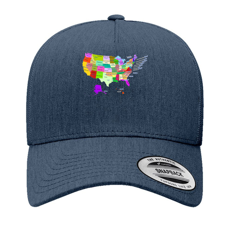 Usa Map With States And Capital Cities Yupoong Trucker Cap by DarionMurray | Artistshot