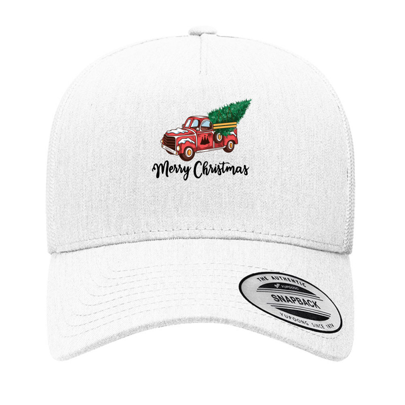 Merry Christmas - Chrismas Vintage Red Truck With A Tree Wagon 1 Yupoong Trucker Cap by CarmenMyrick | Artistshot