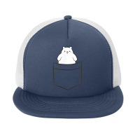 Polar Bear In A Pocket Cute Pocket Polar Bear T Shirt Foam Snapback Hat | Artistshot