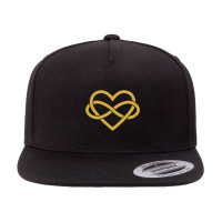 Infinity Heart And Infinite Love 5 Panel Snapback Cap | Artistshot