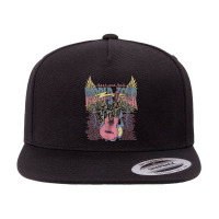 Rock & Roll Free Spirit World Tour Guitar Fire Wings Thunder T Shirt 5 Panel Snapback Cap | Artistshot