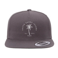 Retro Cool South Padre Island Texas Beach Palm Tree Novelty Long Sleev 5 Panel Snapback Cap | Artistshot