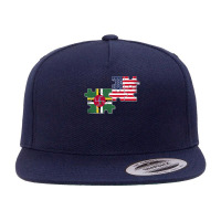 Dominica Usa Dominican American Flag Pullover Hoodie 5 Panel Snapback Cap | Artistshot