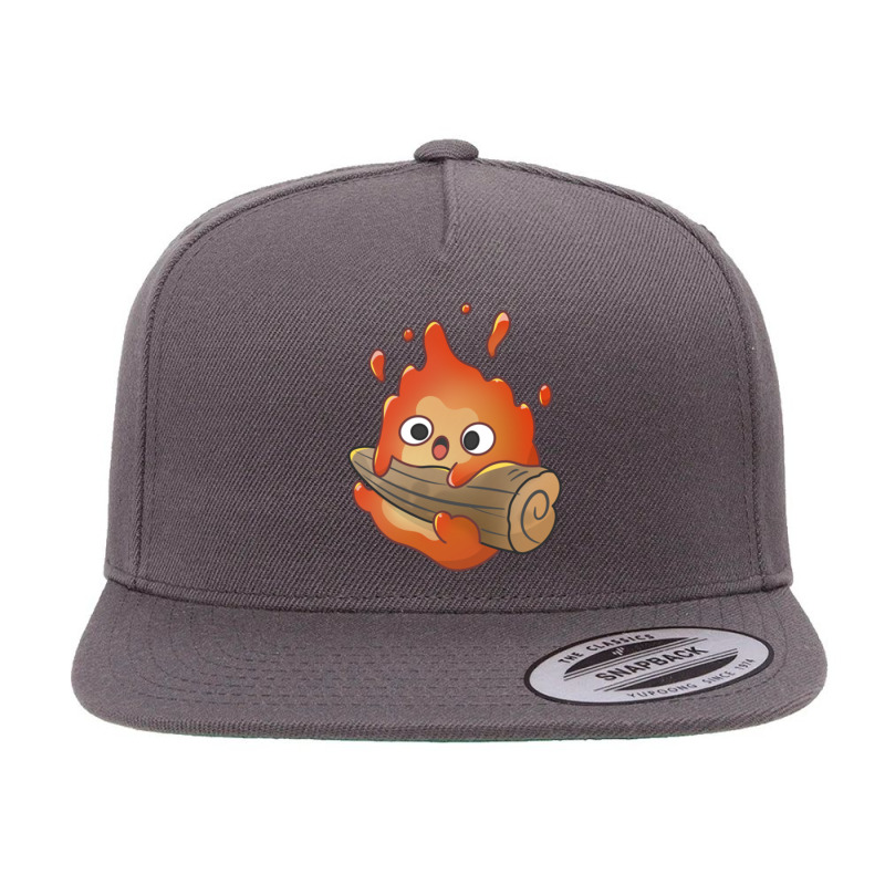 Cute Calcifer Hanging On Wood 5 panel snapback cap by cm-arts | Artistshot