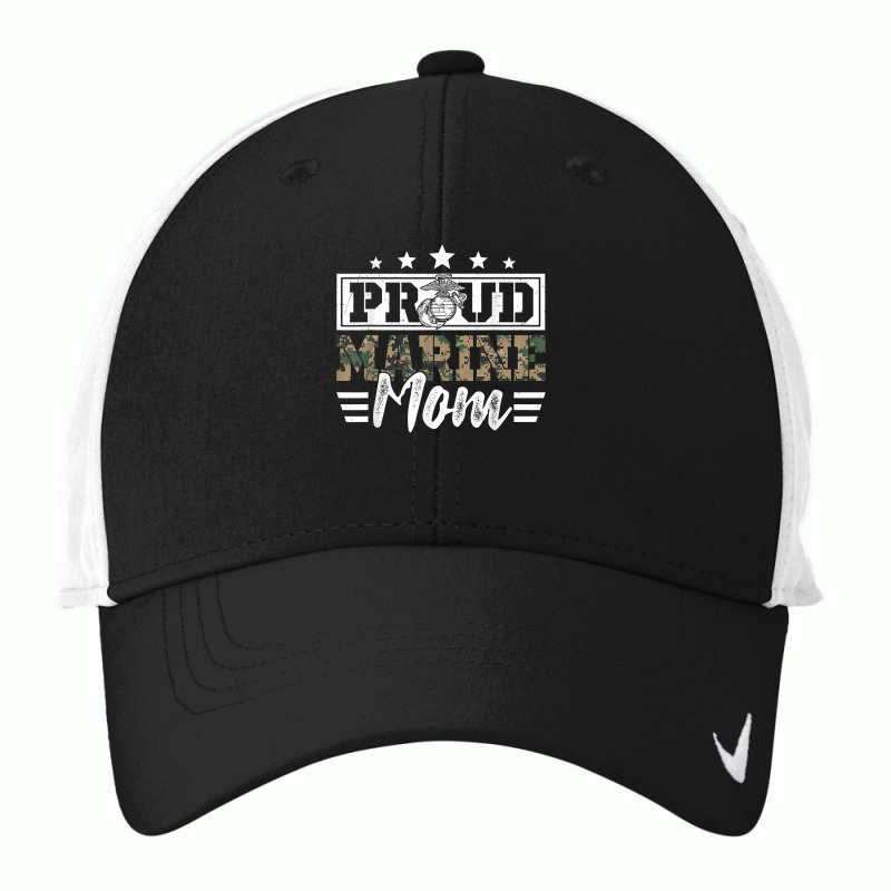 Proud Marine Military Veteran Mom Mama Mommy Mothers Day Nike Dri-FIT Cap by LINDAFRAZIER | Artistshot