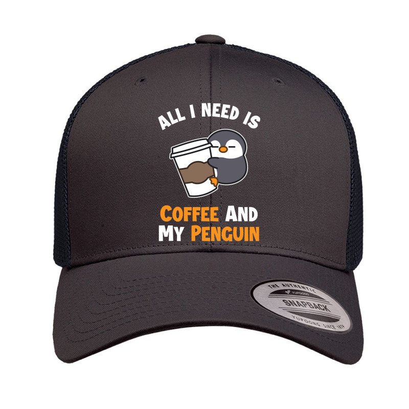 Coffee And My Penguin Sea Bird King Emperor Penguin Pullover Hoodie Retro Trucker Cap by santako | Artistshot