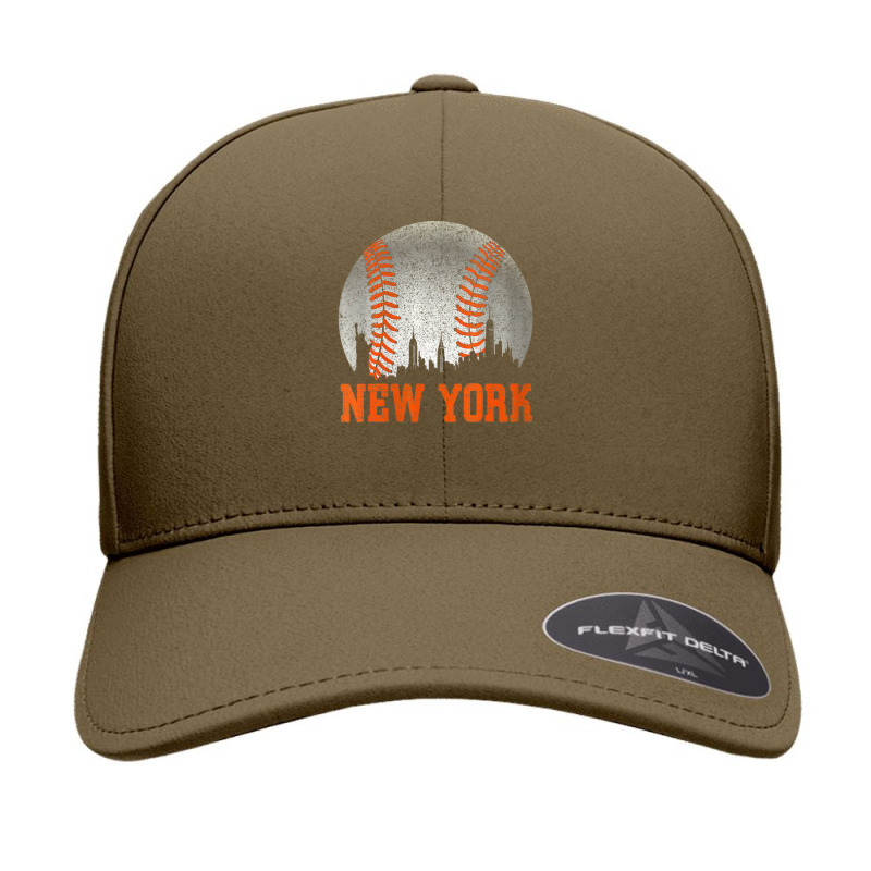 Womens New York Ny Skyline Baseball Vintage Met At Gameday V-neck Seamless Cap by Min06 | Artistshot