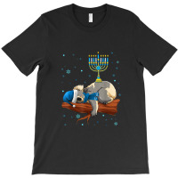 Sleeping Sloth Menorah Hanukkah Chanukah Animal Jewish T-shirt | Artistshot